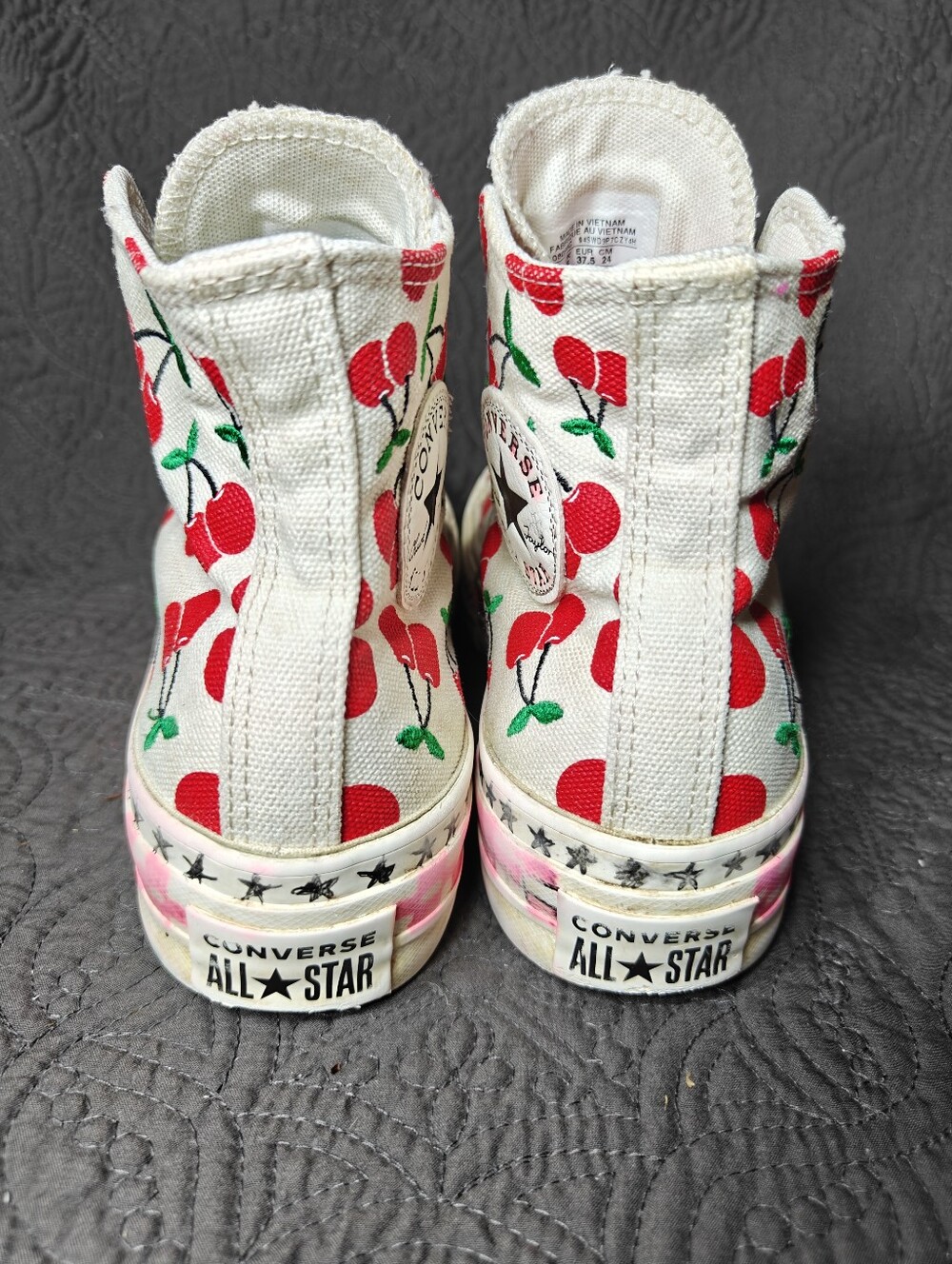 Converse All Star Platform Cherries Custom Sole Sneakers Shoes Women's 7, Mens 5 - Picture 8 of 11
